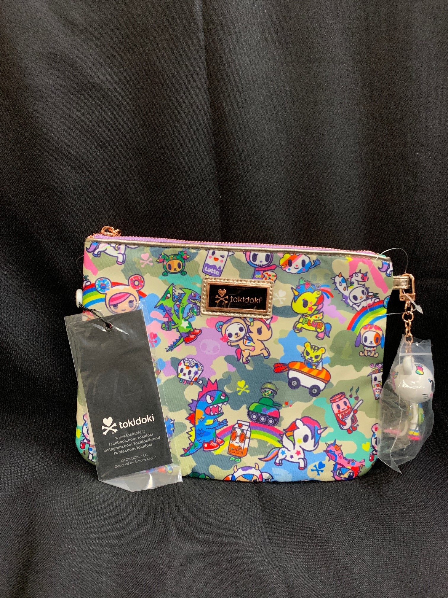 Tokidoki Camo Kawaii Zip Pouch NEW Retired store Style NO CHARM